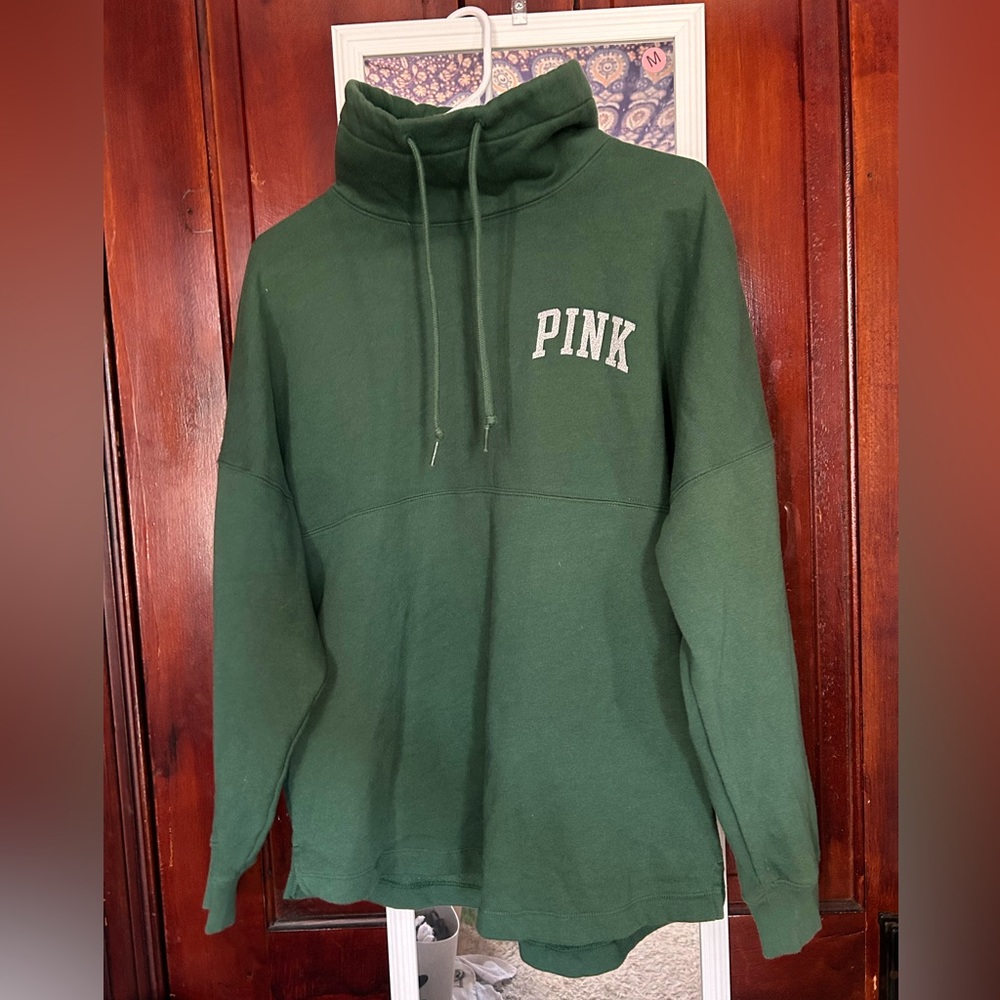 Victoria’s Secret PINK Varsity Cowl Jumper in Satin Green